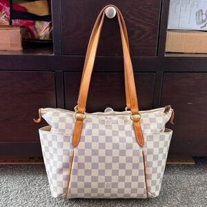 🩷  Louis Vuitton Totally Tote, Damier Azur, Shoulder Bag 💯 % Authentic!